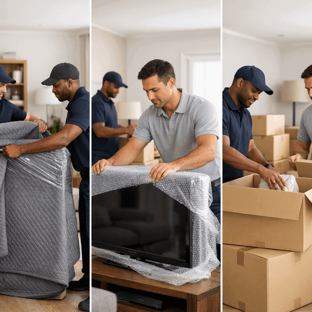 Moving and unpacking household items for a fresh start.